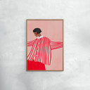27.6 x 39.4 inches Bea Muller - The Woman With the Red Stripes  Poster  without frame