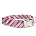  Adjustable Dog Collar - Christmas Red Stripes - FREE SHIPPING
