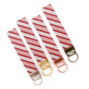  Fabric Keychain/Wristlet - Candy Cane Red