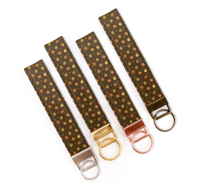 Fabric Keychain Wristlet - Autumn Acorns
