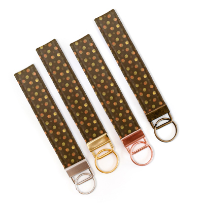 Fabric Keychain Wristlet - Autumn Acorns
