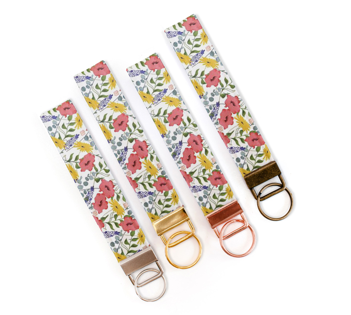Fabric Keychain Wristlet - Autumn Floral