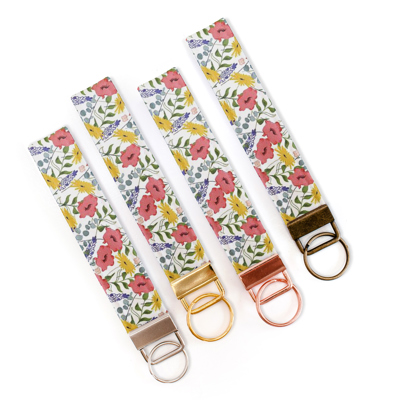 Fabric Keychain Wristlet - Autumn Floral