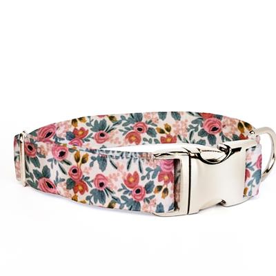 Dog Collar - Rosa Peach Floral - FREE SHIPPING