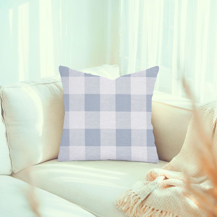 Cashmere Blue Buffalo Check Pillow Cover: 18" x 18"