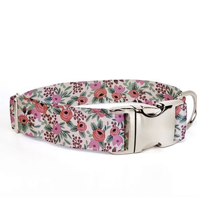 Adjustable Dog Collar - Coral & Pink Floral - FREE SHIPPING