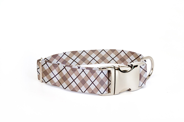 Adjustable Dog Collar - Autumn Plaid - FREE SHIPPING