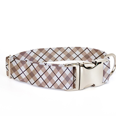 Adjustable Dog Collar - Autumn Plaid - FREE SHIPPING