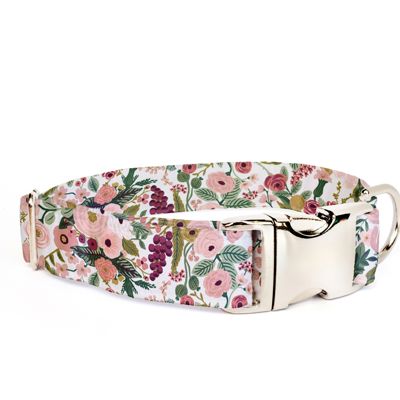 Dog Collar - Rosa Burgundy Floral - FREE SHIPPING