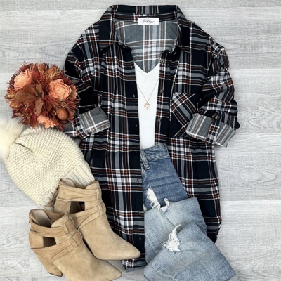 Amanda Super soft Plaid button up