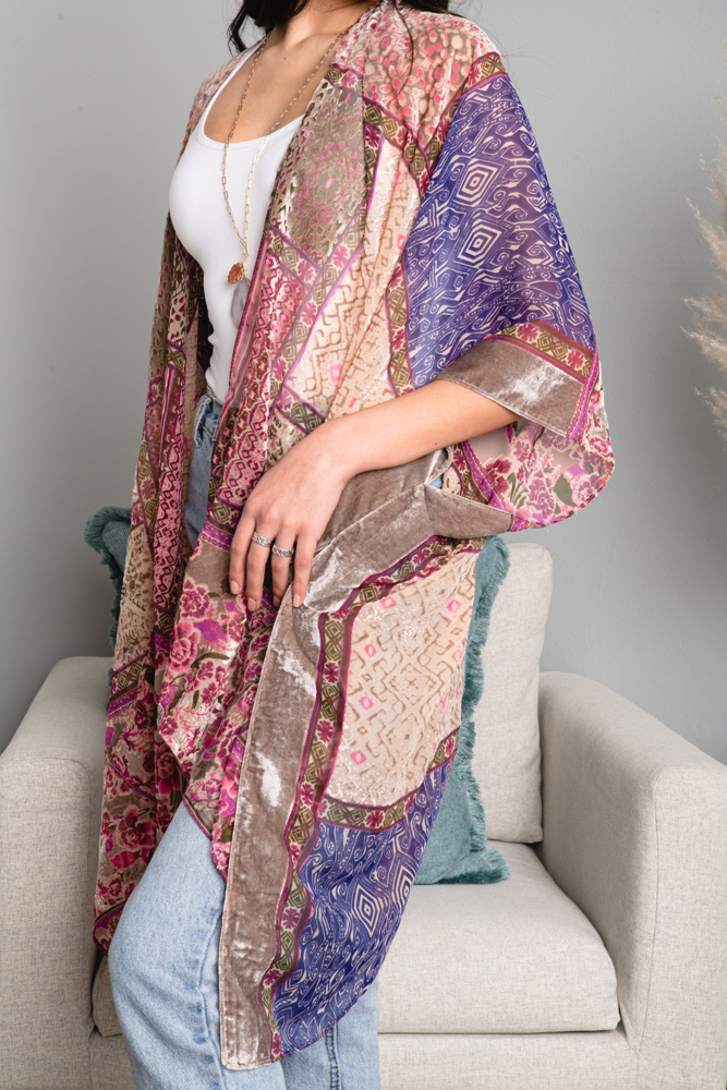 Alice Burnout Bohemian Velvet Kimono