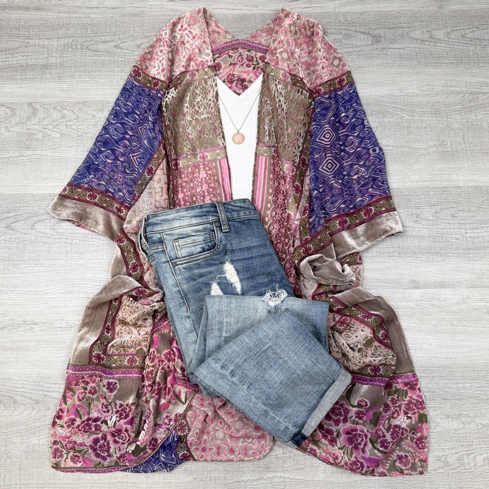 Alice Burnout Bohemian Velvet Kimono