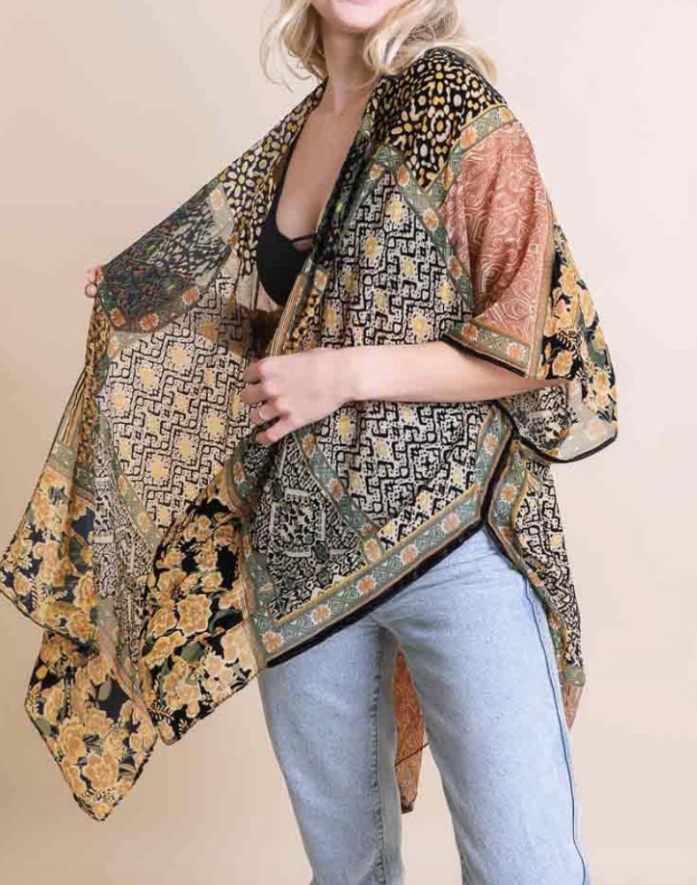 Alice Burnout Bohemian Velvet Kimono