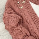 Large Mauve  Buttery Soft Cable knit Cardigan