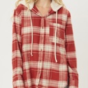 Red Small Gamila Hooded flannel 