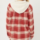 Red Small Gamila Hooded flannel 