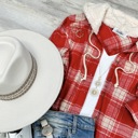 Red Medium Gamila Hooded flannel 