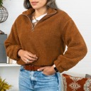 Cognac Small Teddy Half Zip Jacket