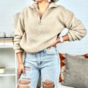 Oatmeal Small Teddy Half Zip Jacket