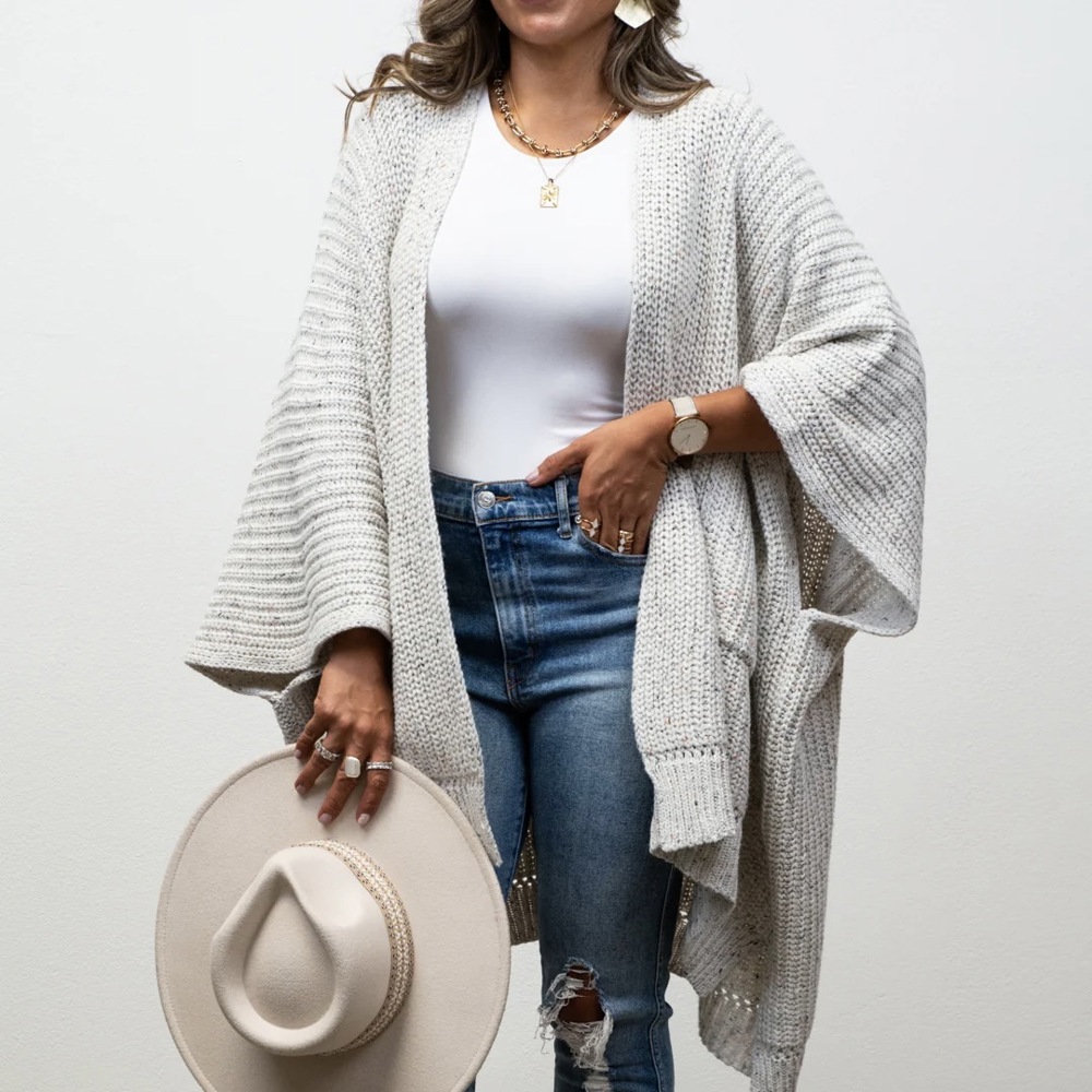 Jasmine Chunky Ribbed Knit Pocket Cardi