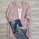 Medium Sweetheart supper soft cable knit Cardigan 