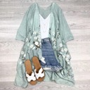 Sage Daisy Embroidered Kimono / Kimonos Lightweight spring summer cardigan