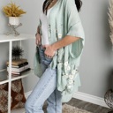 Sage Daisy Embroidered Kimono / Kimonos Lightweight spring summer cardigan