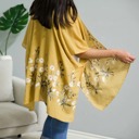 Mustard  Daisy Embroidered Kimono / Kimonos Lightweight spring summer cardigan