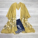 Mustard  Daisy Embroidered Kimono / Kimonos Lightweight spring summer cardigan