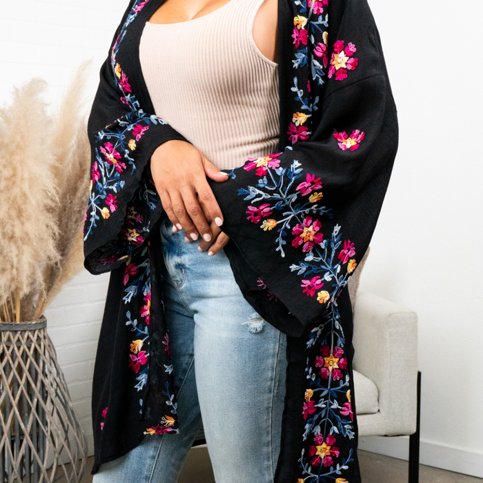 Elsa Flower Embroidered Cardigan