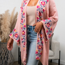 One Size Fits Most Rose Elsa Flower Embroidered Cardigan