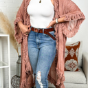 One Size Fits Most Roseclay Tulum Boho Kimono Cardigan