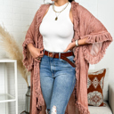 One Size Fits Most Roseclay Tulum Boho Kimono Cardigan