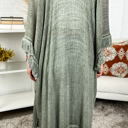 One Size Fits Most Olive Tulum Boho Kimono Cardigan
