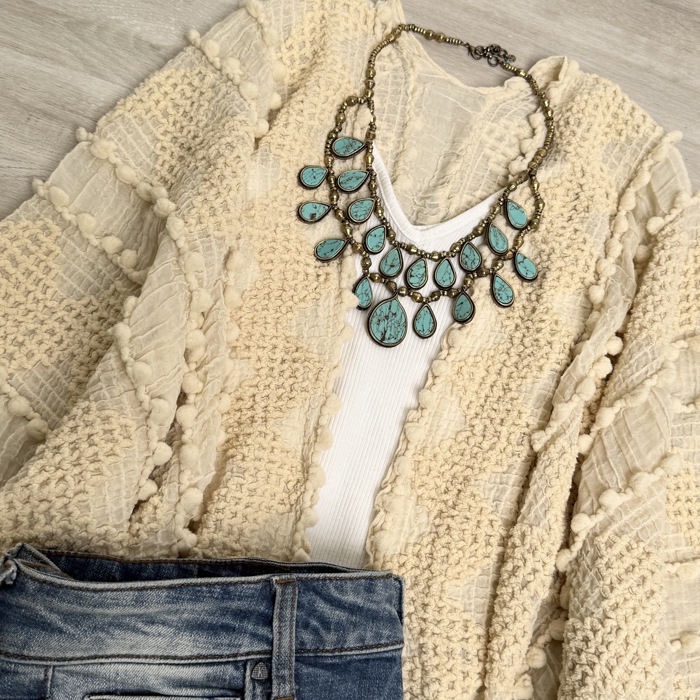 Leesa Boho chevron Lightweight kimono