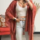 One Size Fits Most Rust Leesa Boho chevron Lightweight kimono