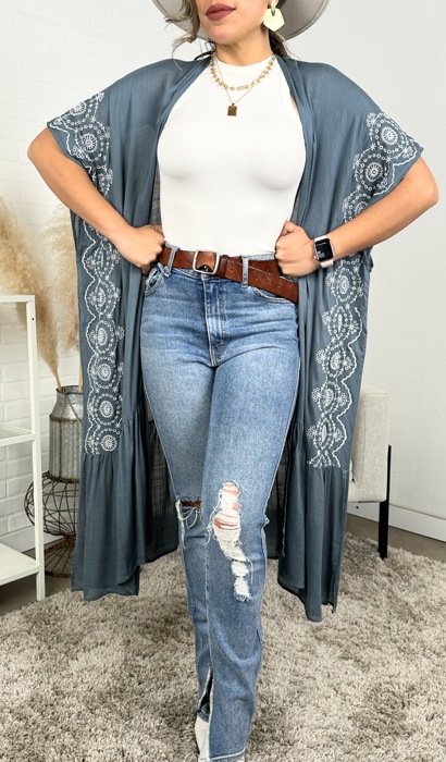 Eliana Embroidered Cardigan kimono