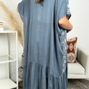 One Size Fits Most Denim Eliana Embroidered Cardigan kimono