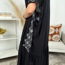 One Size Fits Most Black Eliana Embroidered Cardigan kimono