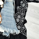 One Size Fits Most Black Eliana Embroidered Cardigan kimono