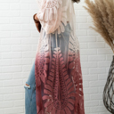 One Size Fits Most Rose Ombre Bohemian Lace Kimono