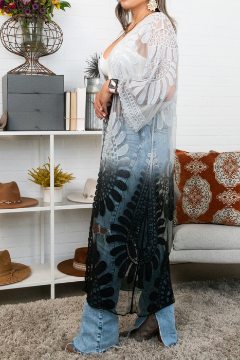 Ombre Bohemian Lace Kimono