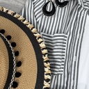 Medium Gray/White Long Sleeve Striped Button Down Shirt – Women’s Fall Casual Blouse