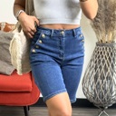Dark Wash Small Regina High waisted Bermuda Shorts