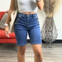 Dark Wash Medium Regina High waisted Bermuda Shorts