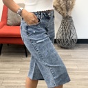 Dark Wash Small Adi Distressed Jorts