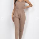 S-M Mocha Barbara Sleeveless Jumpsuit
