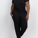 Medium Black Brooke Short Sleeve Jumpsuit