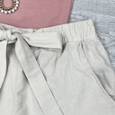 Large Khaki Casual Linen Blend Shorts