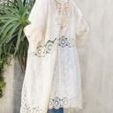 One Size Fits Most Ivory Breanna Embroidered Kimono